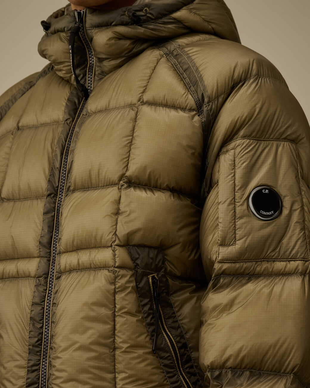 C.P Hooded Down Puffer - FUNGI GREY