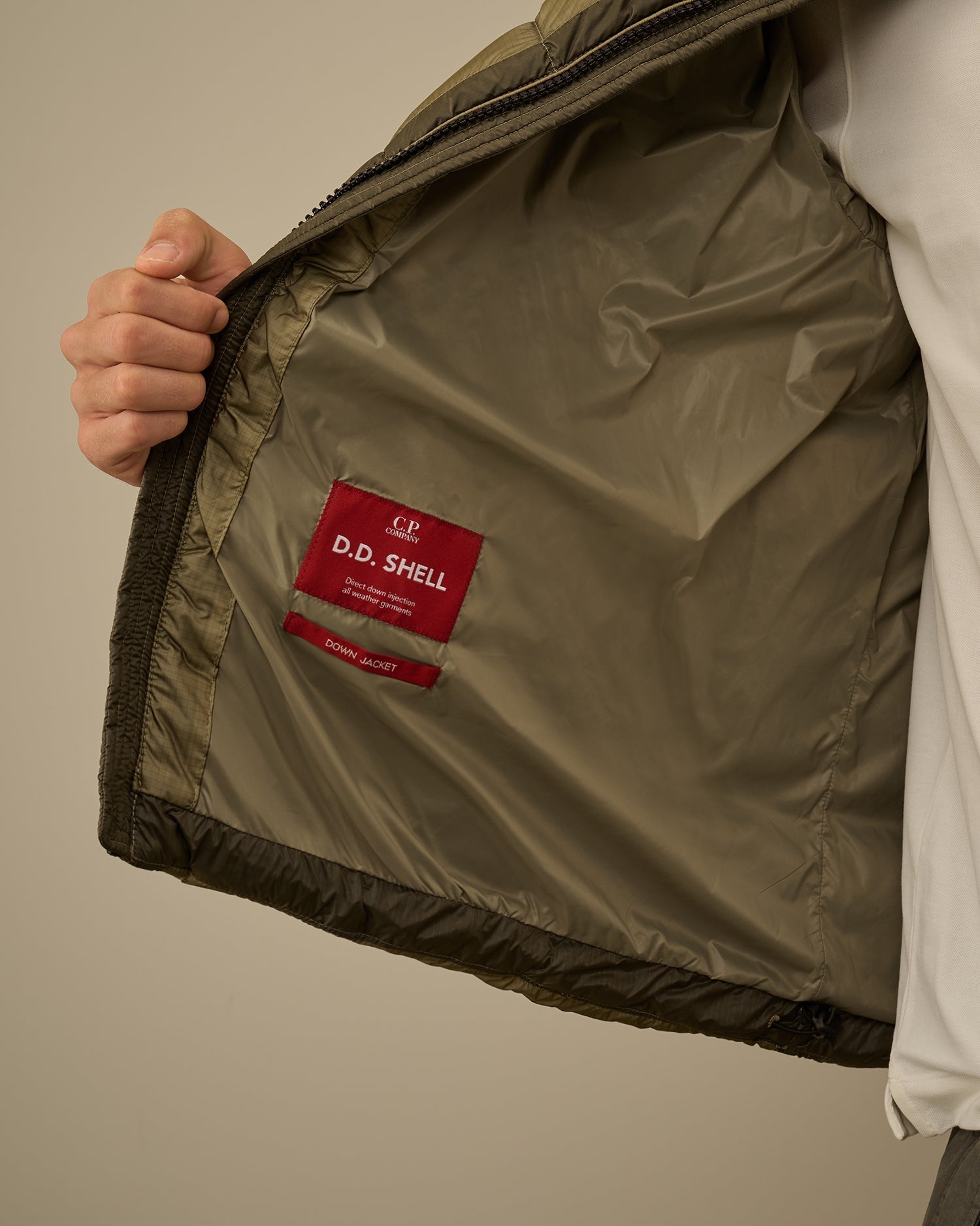 C.P Hooded Down Puffer - FUNGI GREY