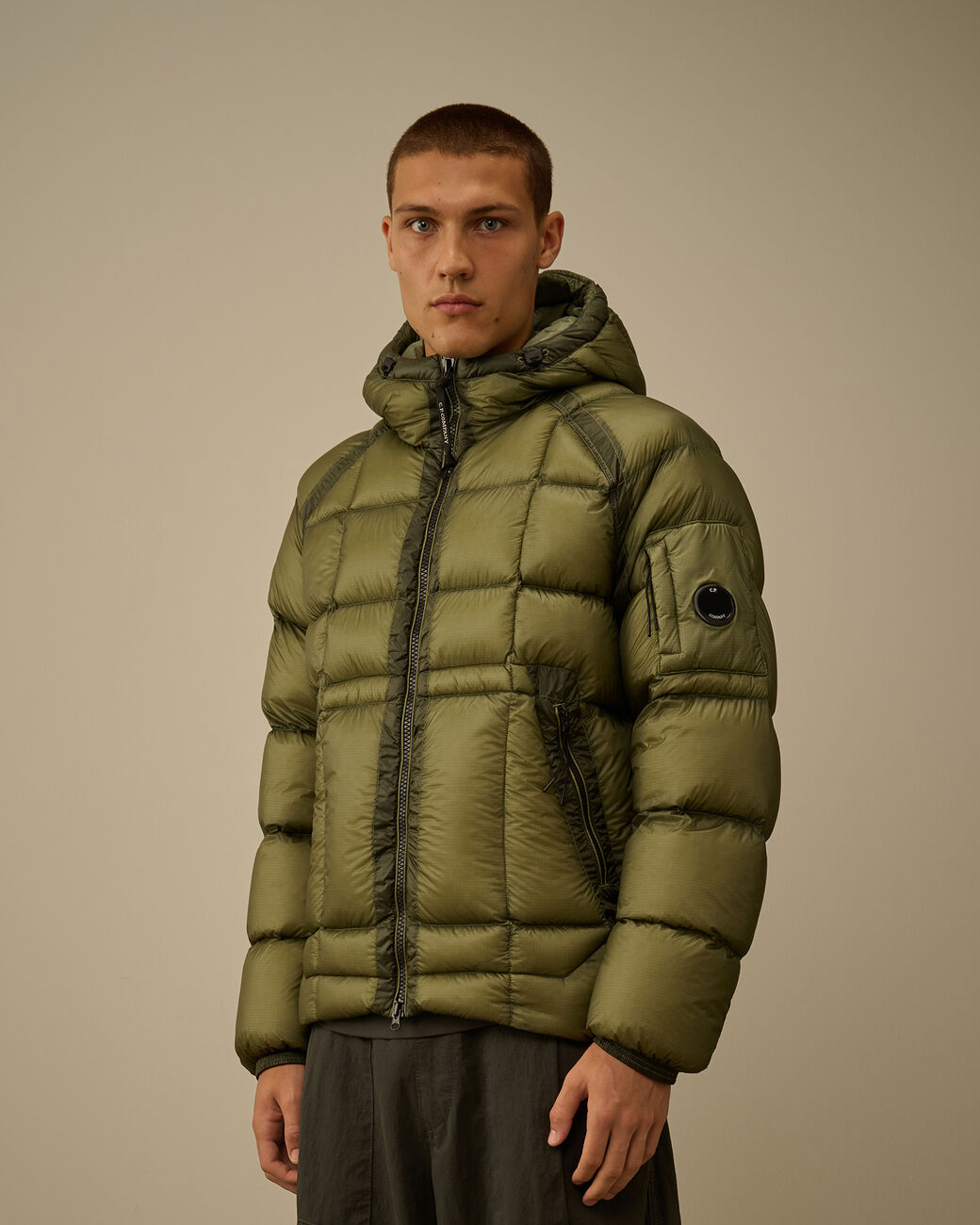 C.P Hooded Down Puffer - GREEN BANANA