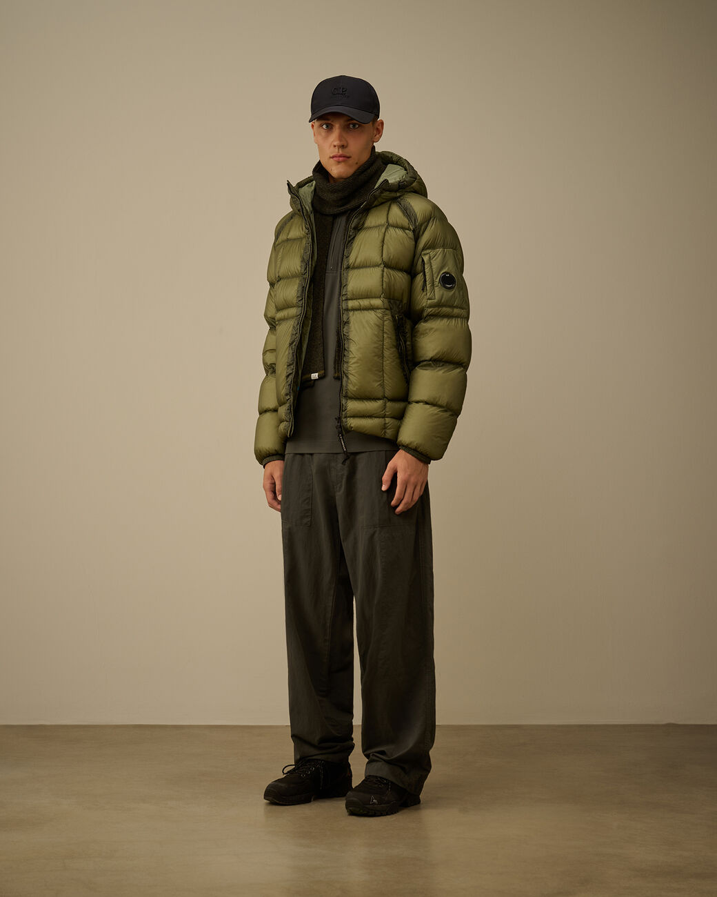 C.P Hooded Down Puffer - GREEN BANANA