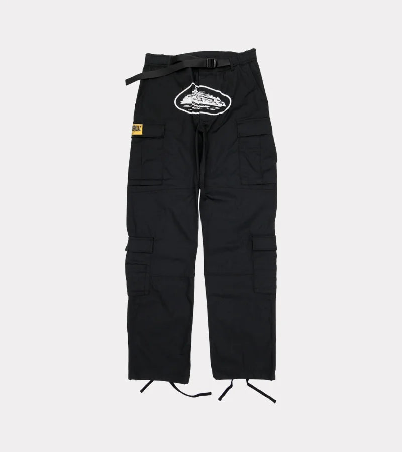 Corteiz Mula Guerillaz Cargos – Black/White