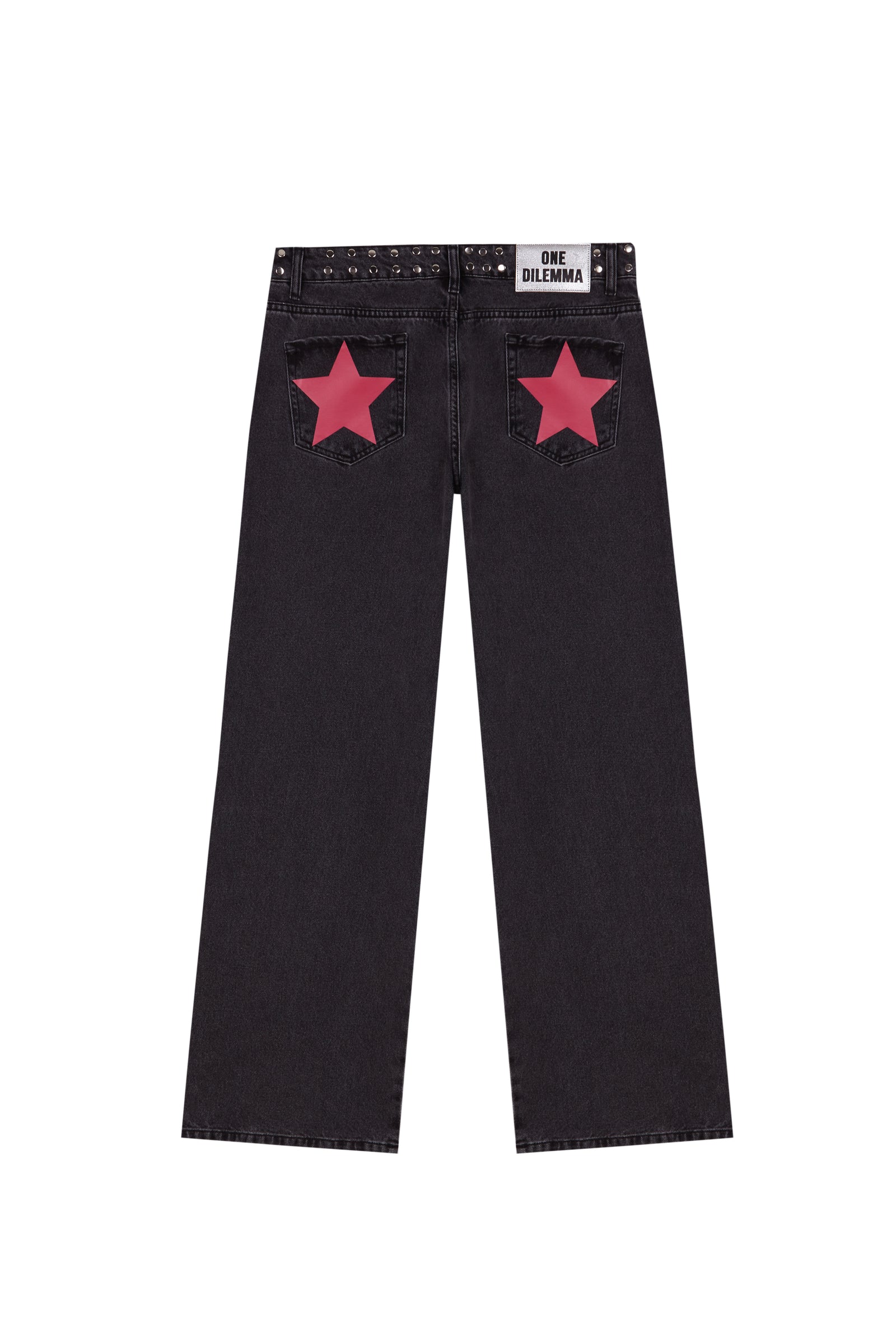 BLACK JEANS PINK STAR