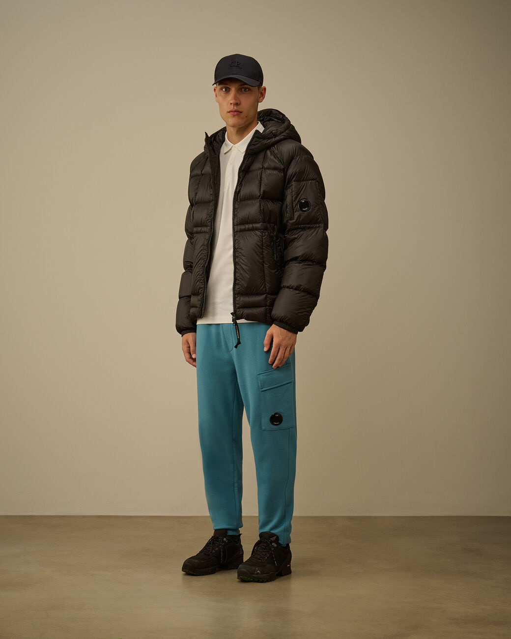 C.P  Hooded Down Puffer -  BLACK