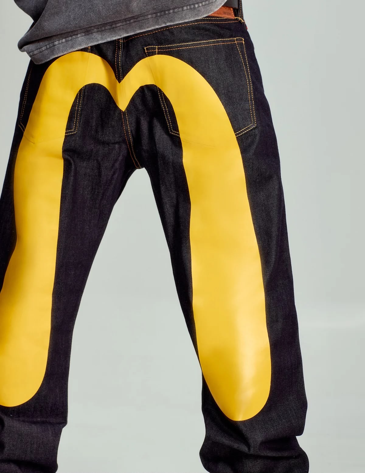 Daicock Yellow Print Baggy-Fit Jeans #2000