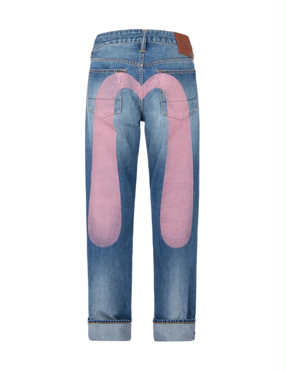 Daicock Pink Print Baggy-Fit Jeans #2000