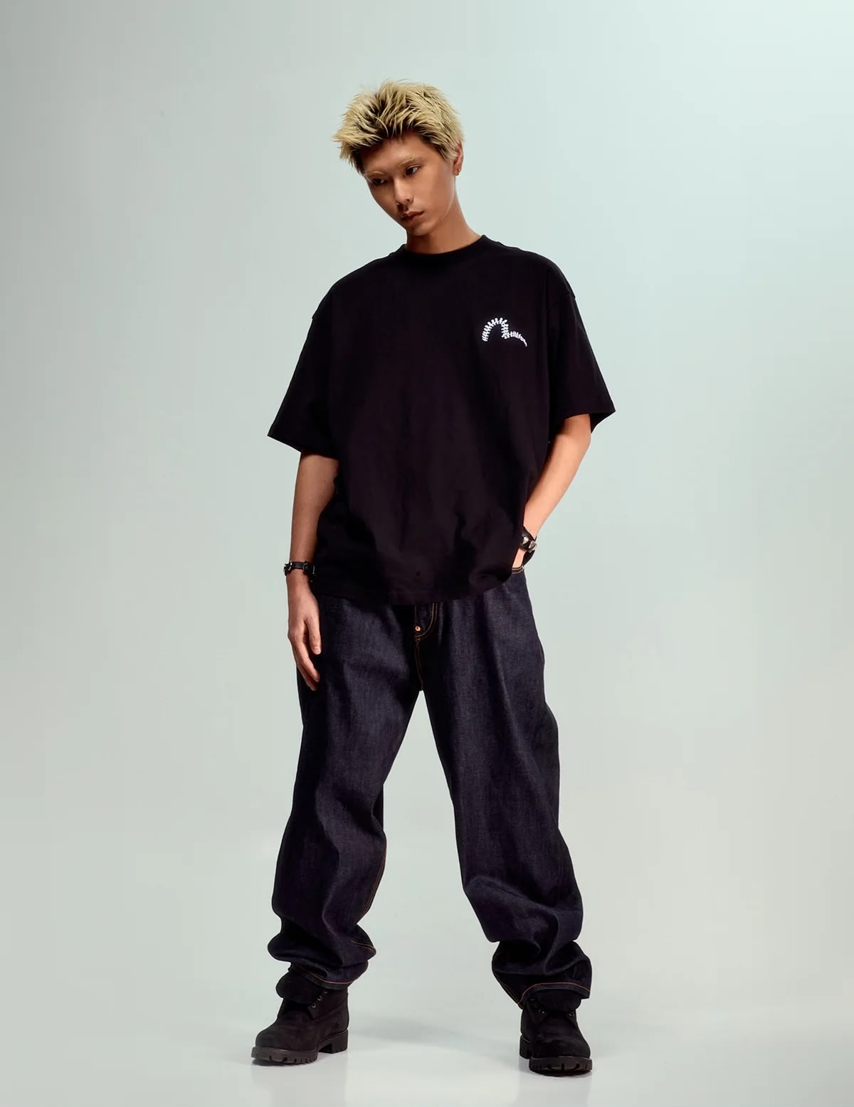 Daicock Red Print Baggy-Fit Jeans #2000