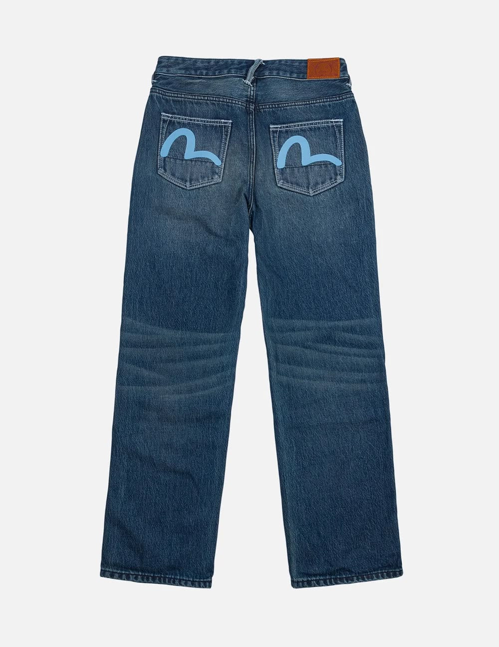 Seagull Print Pockets Regular Fit Jeans #2020